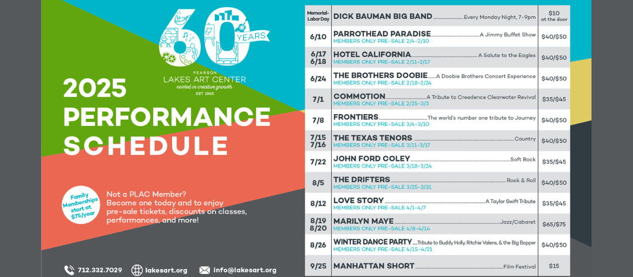 Performance Schedule Summer 2025 